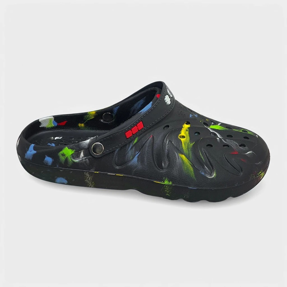 Picture of Mens New Tie Dye Colorful Rainbow Splash Casual Comfortable Outdoor Clog Lightweight Crocs Shoes Sandals