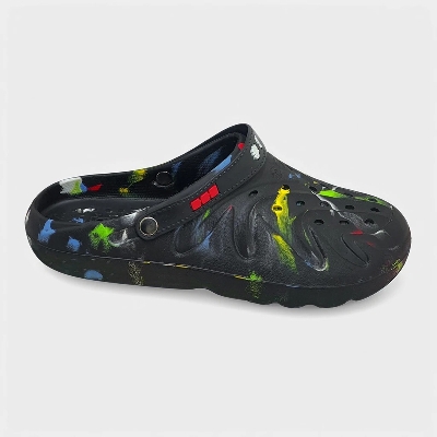 Picture of Mens New Tie Dye Colorful Rainbow Splash Casual Comfortable Outdoor Clog Lightweight Crocs Shoes Sandals