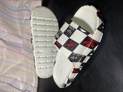 Picture of Mens New Printed Sticker Super Trendy Fashionable Slides Slippers