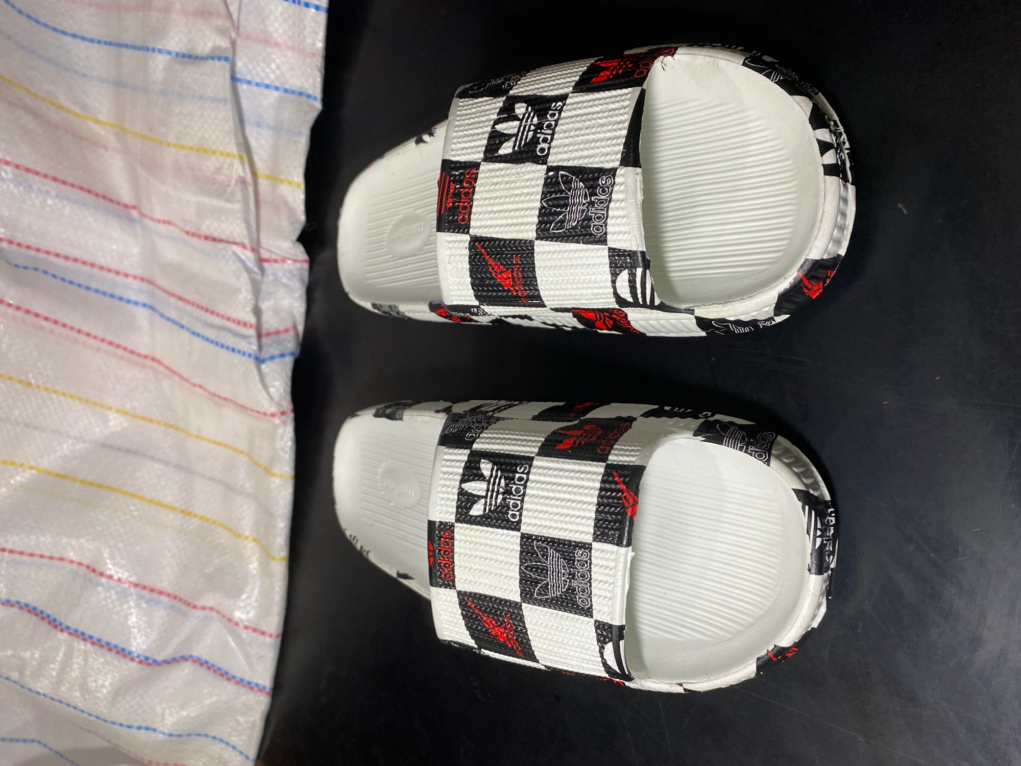 Picture of Mens New Printed Sticker Super Trendy Fashionable Slides Slippers