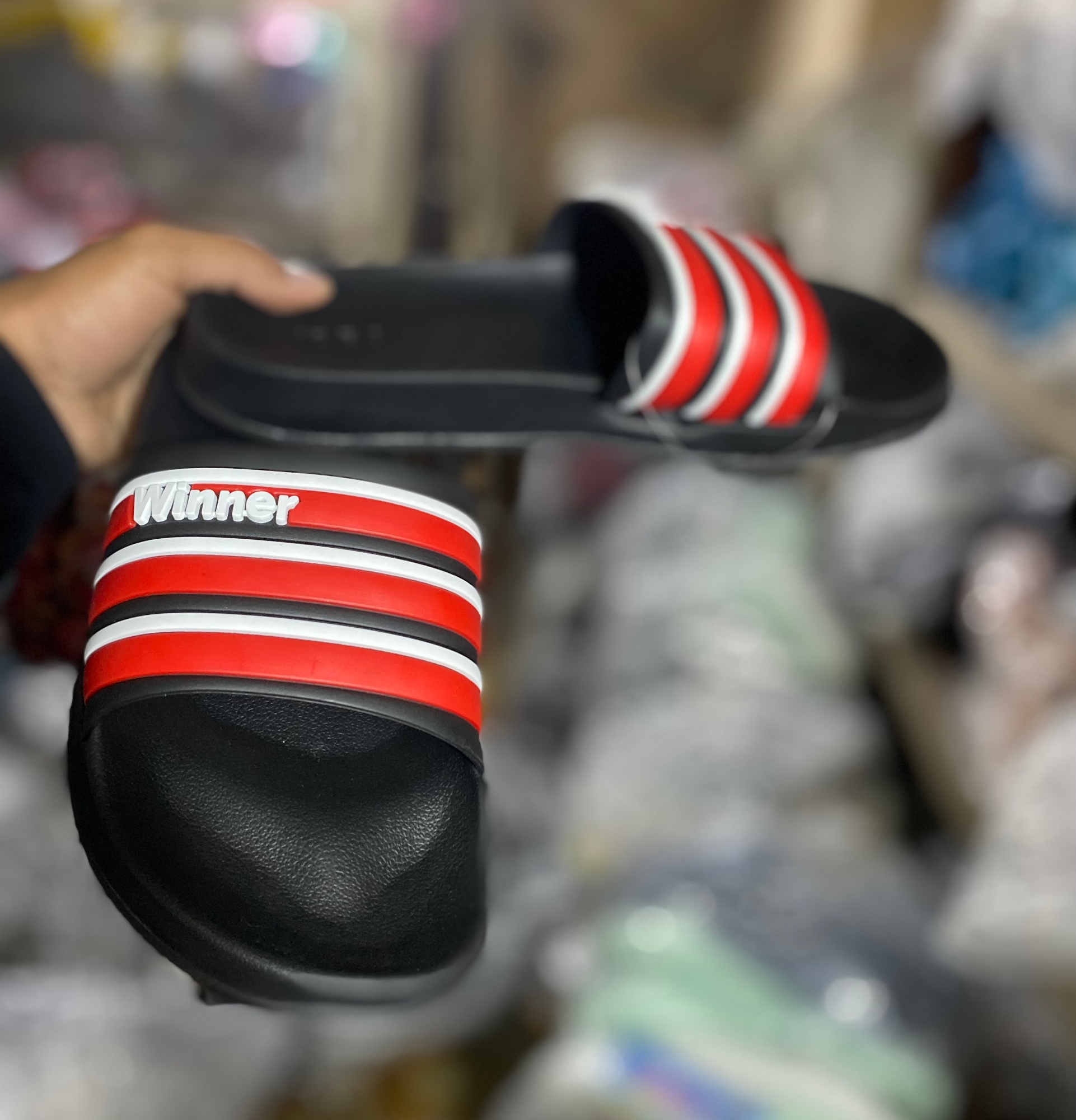 Picture of New Mens Cool Striped Slides Sandals