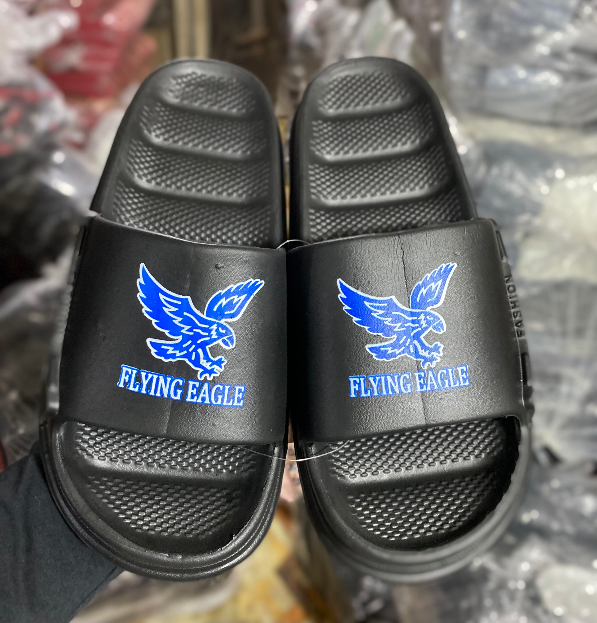 Picture of New Eva Rubber Eagle Sticker Printed Slides for Men