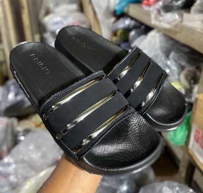 Picture of New Super Trendy Shiny Three Stripes Flip-Flops Aqua Slides Slippers for Men