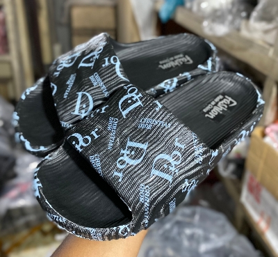 Picture of Mens New Non-Removable Dior Sticker Printed Super Trendy Fashionable Slides Slippers