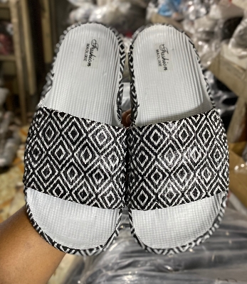 Picture of New Mens Super Trendy Fashionable Non-Removable Sticker Printed Textured Slip-on Slides Slipper Sandals