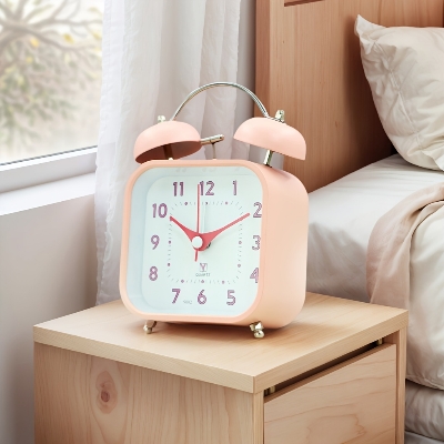 Picture of Cute Twin Bell Pink Analog Alarm Clock
