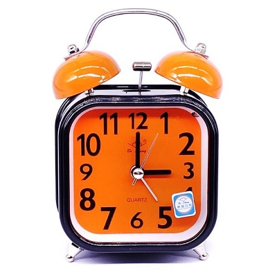 Picture of Orange Dial Square Shaped Alarm Clock –Table Clock