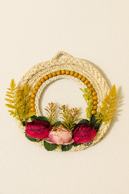 Picture of Wall Hanging Decor – 12 Inch Nylon Rope with Cotton Fabric Flowers