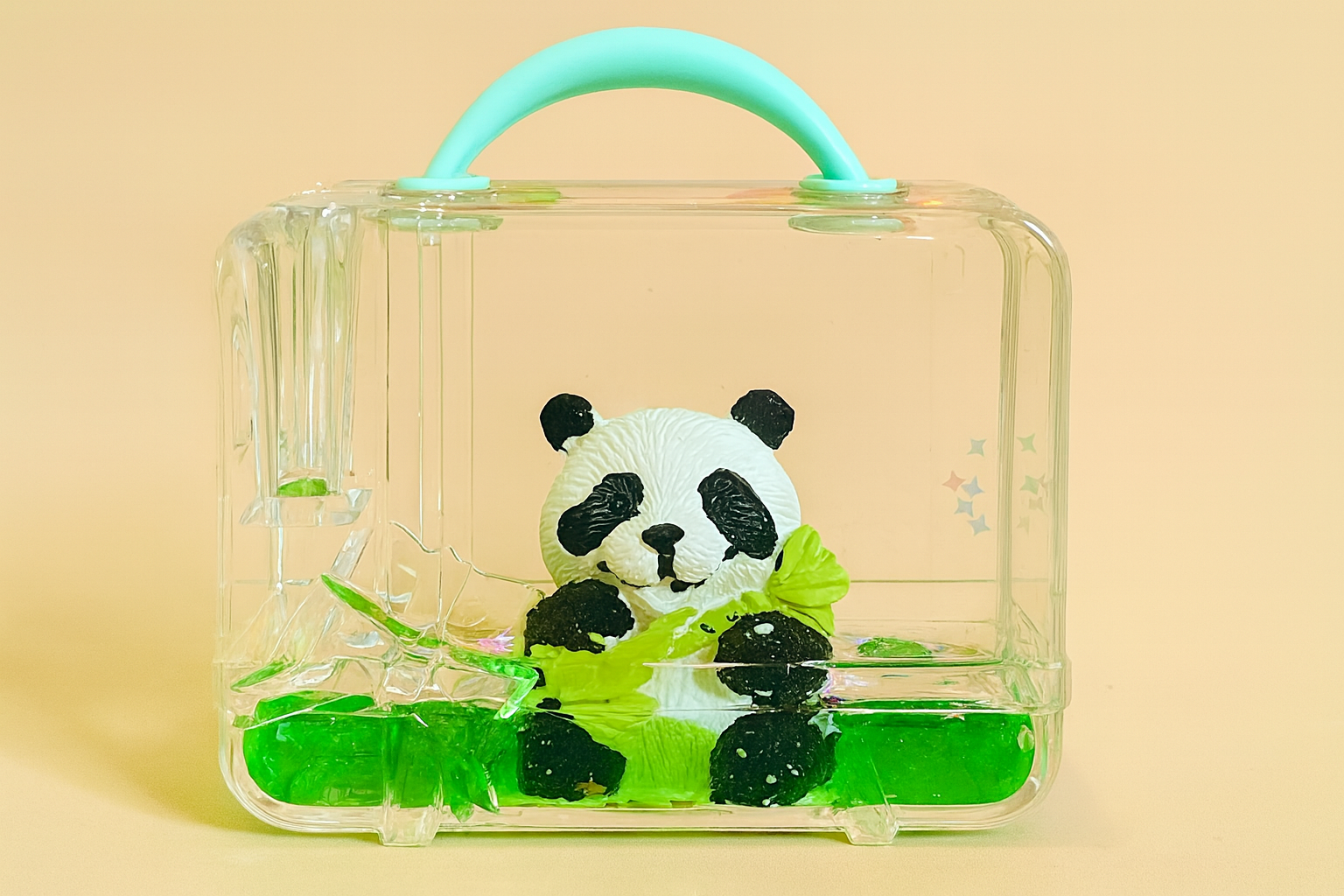 Picture of Wanderwalls Panda in Glossy Water – Floating Paperweight Showpiece Decorative Showpiece - 8.5 cm  (Plastic, Green)