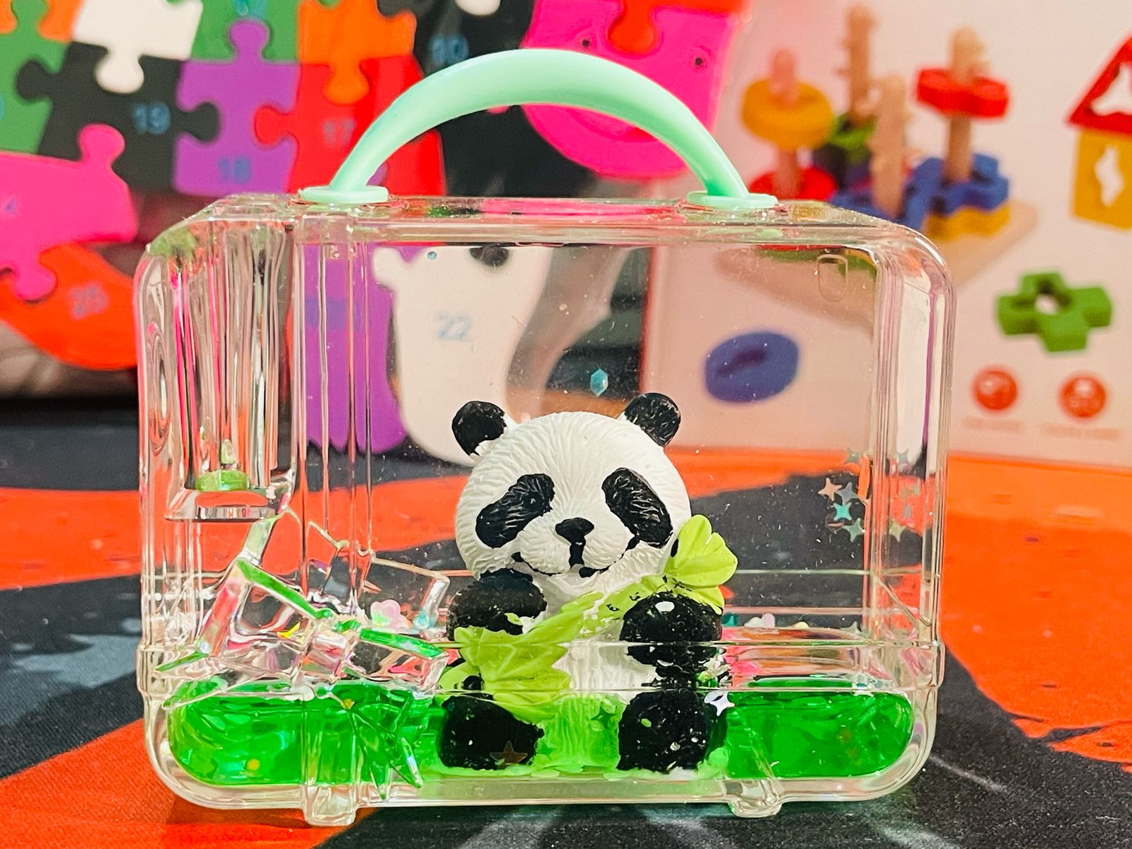 Picture of Wanderwalls Panda in Glossy Water – Floating Paperweight Showpiece Decorative Showpiece - 8.5 cm  (Plastic, Green)