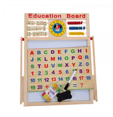 Picture of Baby Educational Learning Board, Wooden Double-Sided Magnetic White & Black Board