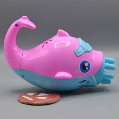 Picture of Pretty Dolphin Bubble Machine Gun – 10-Hole Automatic Bubble Maker Toy for Kids (Pink & Blue)