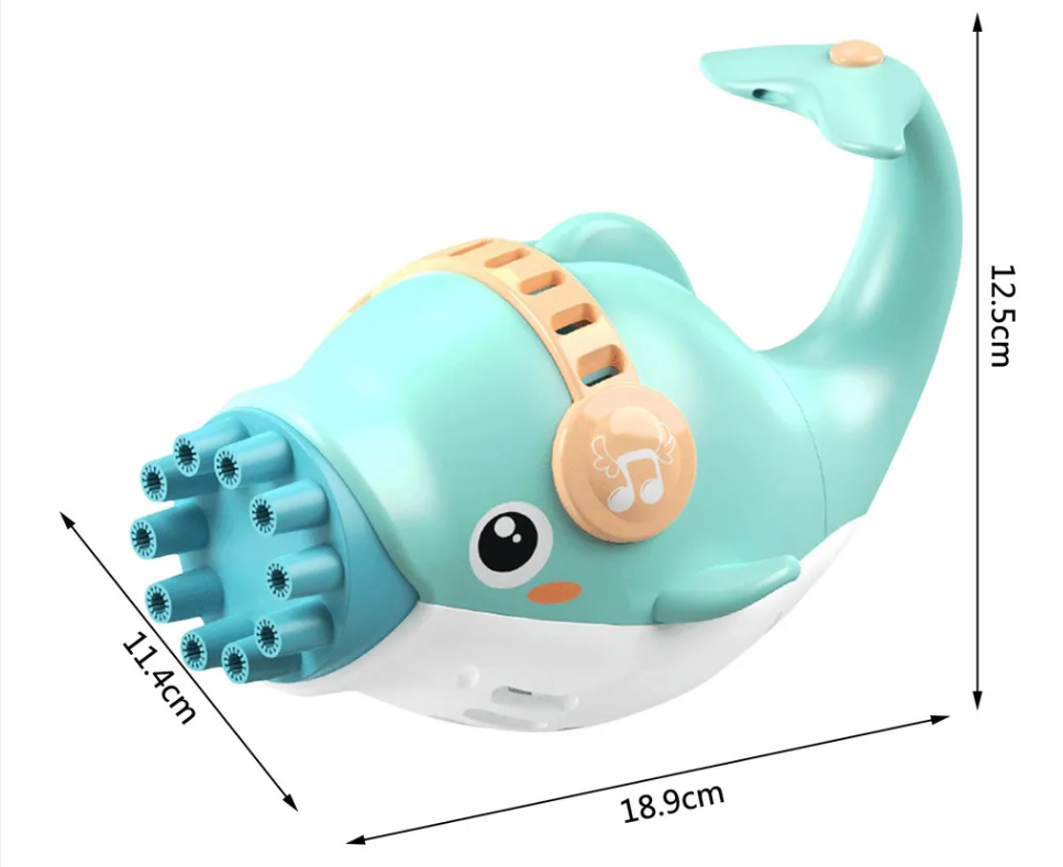 Picture of Pretty Dolphin Bubble Machine Gun – 10-Hole Automatic Bubble Maker Toy for Kids (Pink & Blue)
