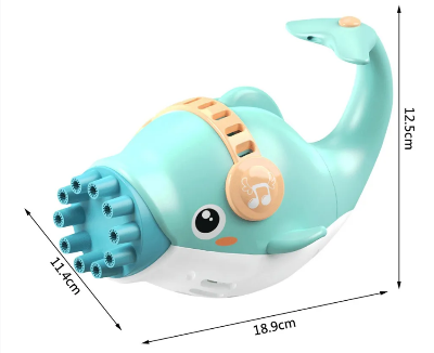 Picture of Pretty Dolphin Bubble Machine Gun – 10-Hole Automatic Bubble Maker Toy for Kids (Pink & Blue)