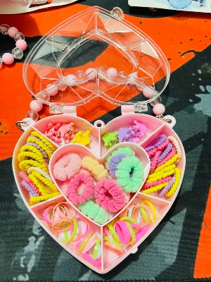 Picture of Girls Nylon Rubber Band Hair Pins Child Women Elastic Hair Band Hair Clips Kid Hair Accessories Set with Band Hair gift