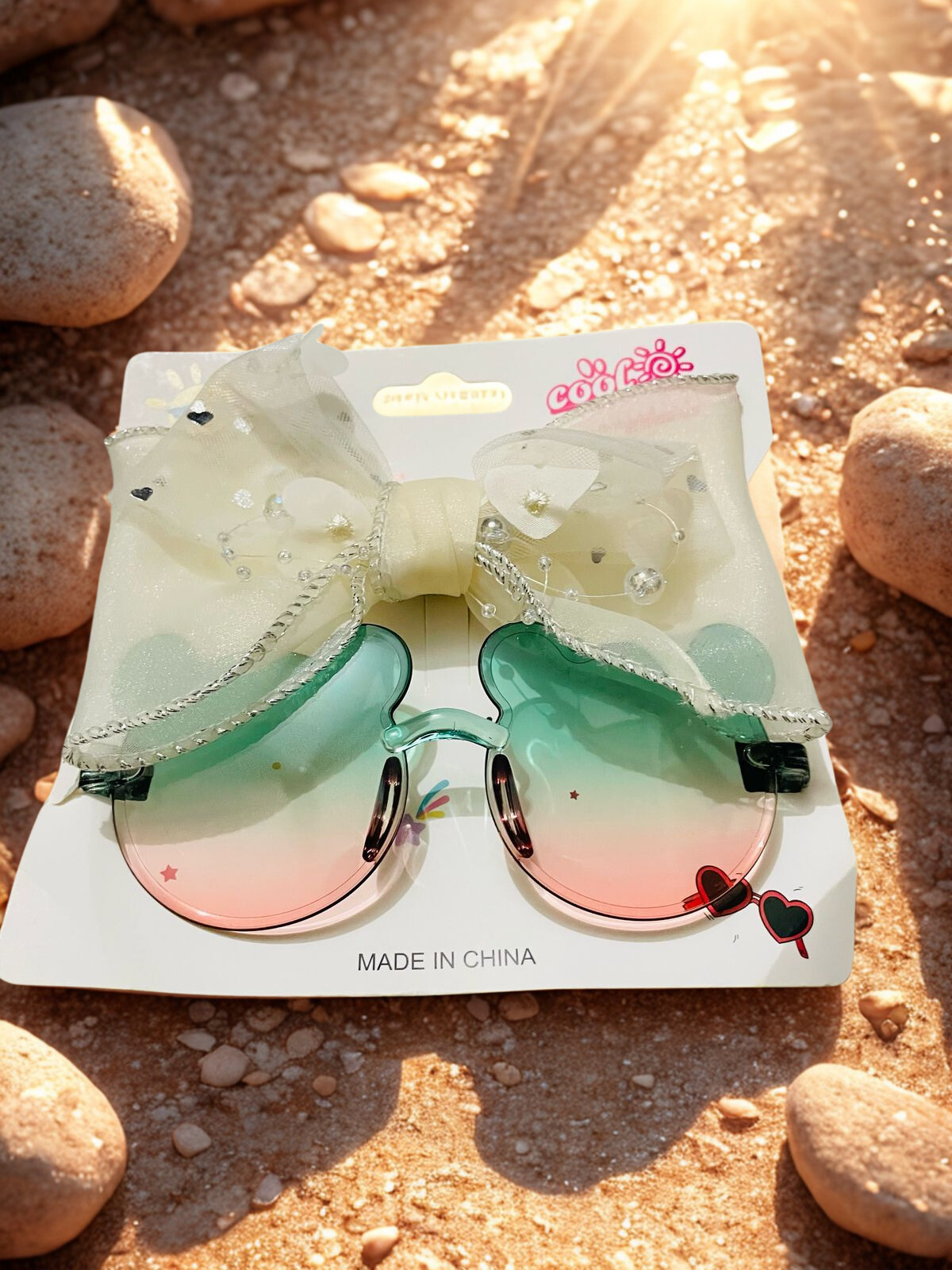 Picture of Children's Headband Sunglasses Sets Bow Hairband With Cartoon Bear Glasses