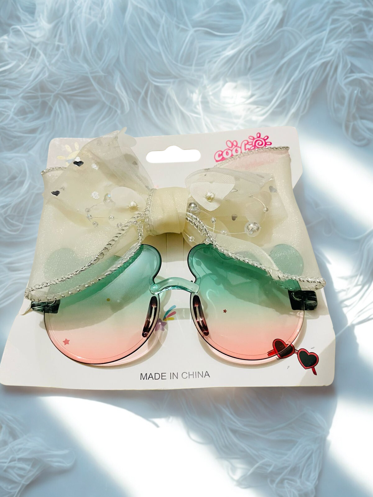 Picture of Children's Headband Sunglasses Sets Bow Hairband With Cartoon Bear Glasses