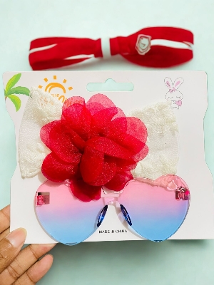 Picture of Headband and sunglasses set and gift hair clip for kids