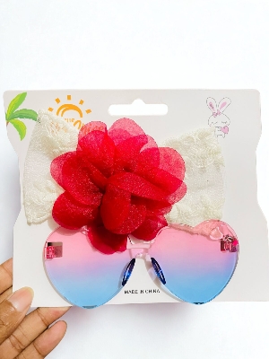 Picture of Headband and sunglasses set and gift hair clip for kids