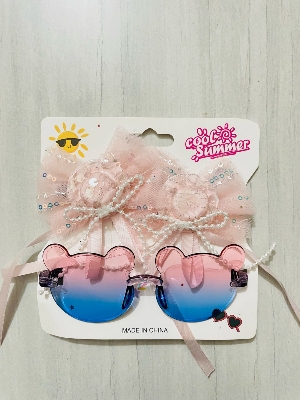 Picture of Headband and sunglasses set and gift hair clip for kids