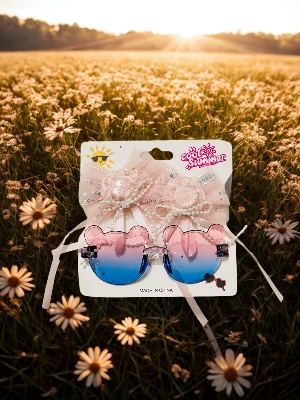 Picture of Headband and sunglasses set and gift hair clip for kids