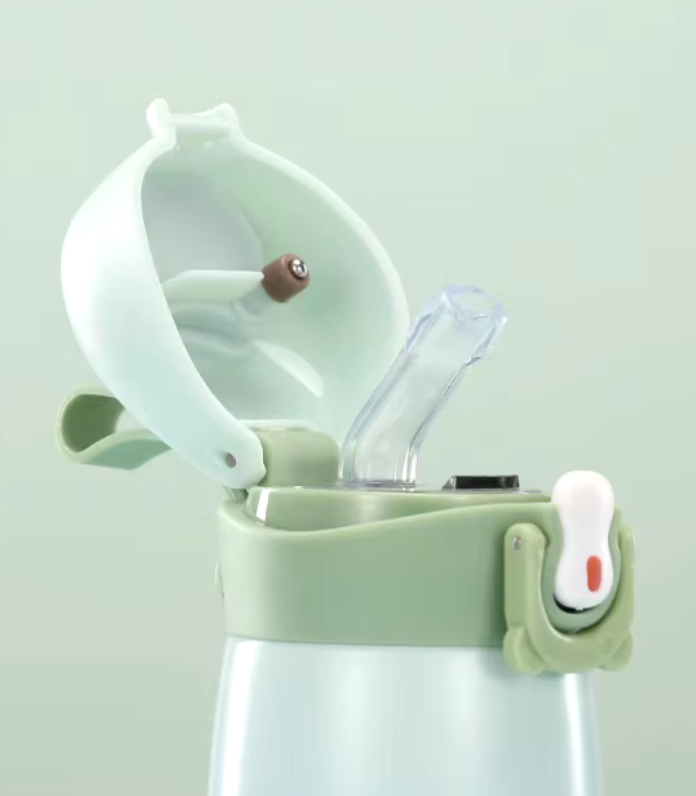 Picture of Cute Bear Thermal Water Bottle .Smart Display,Thermometer,Mug with Straw,Stainless Steel Insulated Cup,500ml