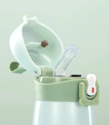 Picture of Cute Bear Thermal Water Bottle .Smart Display,Thermometer,Mug with Straw,Stainless Steel Insulated Cup,500ml