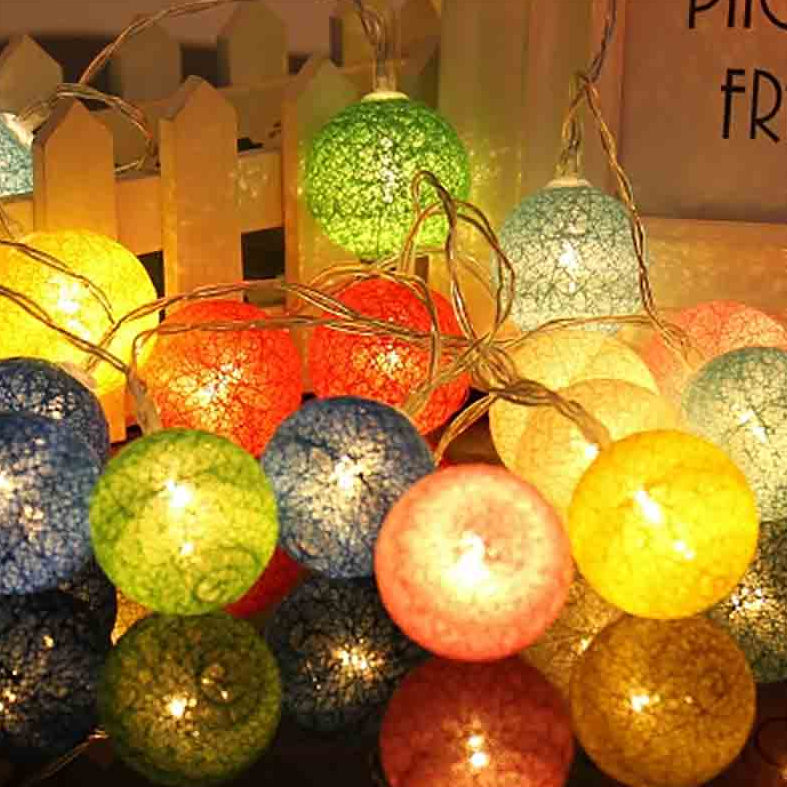 Picture of Color Changing LED Ball String Lights – 20 Balls, 12 Ft PVC Fairy Lights for Wedding, Christmas & Home Decoration