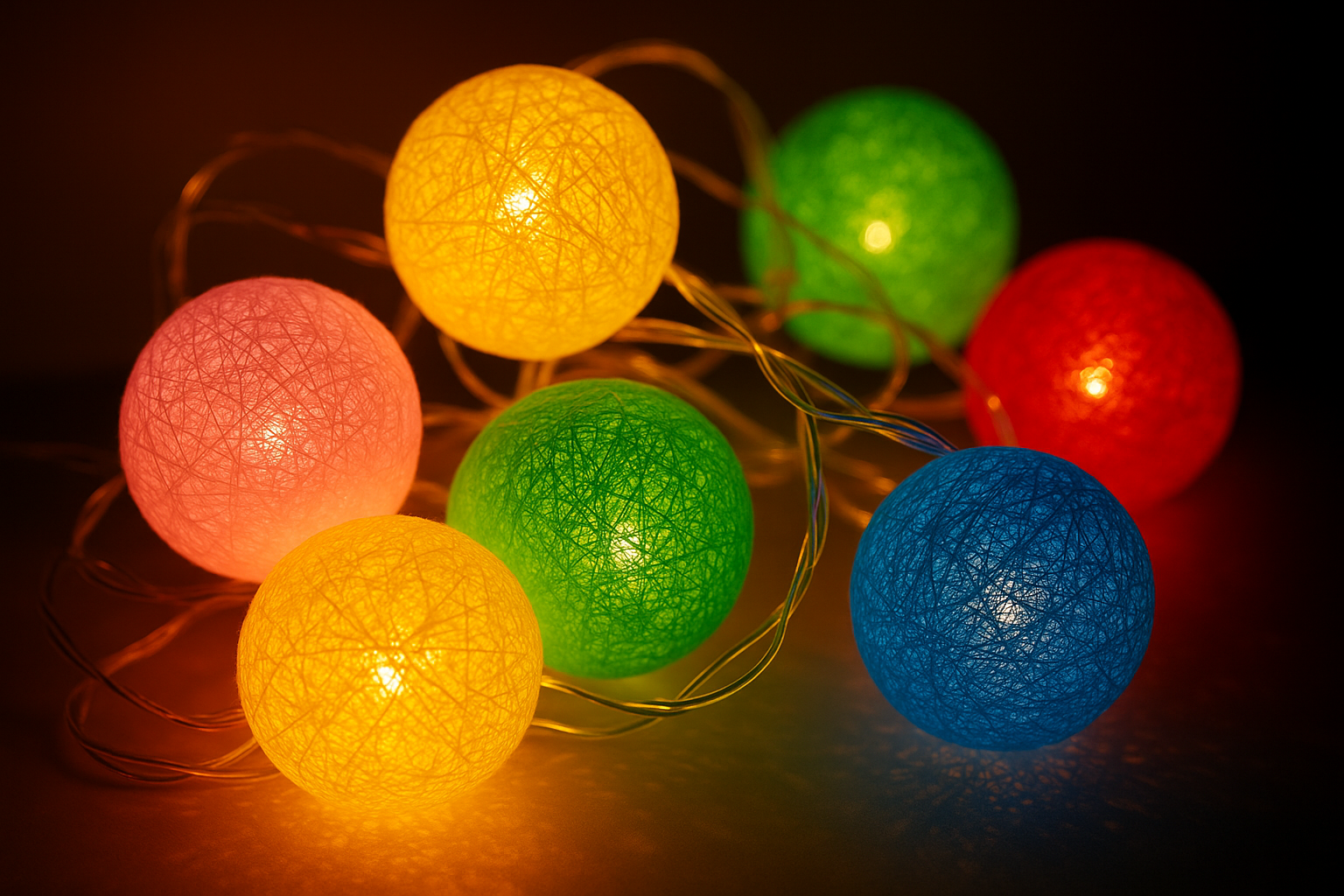 Picture of Color Changing LED Ball String Lights – 20 Balls, 12 Ft PVC Fairy Lights for Wedding, Christmas & Home Decoration