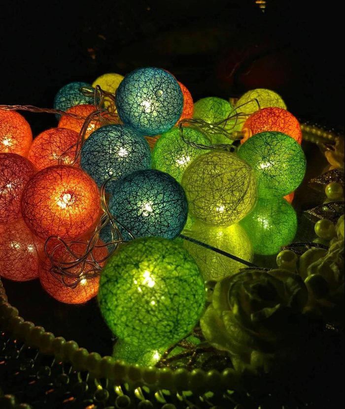 Picture of Color Changing LED Ball String Lights – 20 Balls, 12 Ft PVC Fairy Lights for Wedding, Christmas & Home Decoration