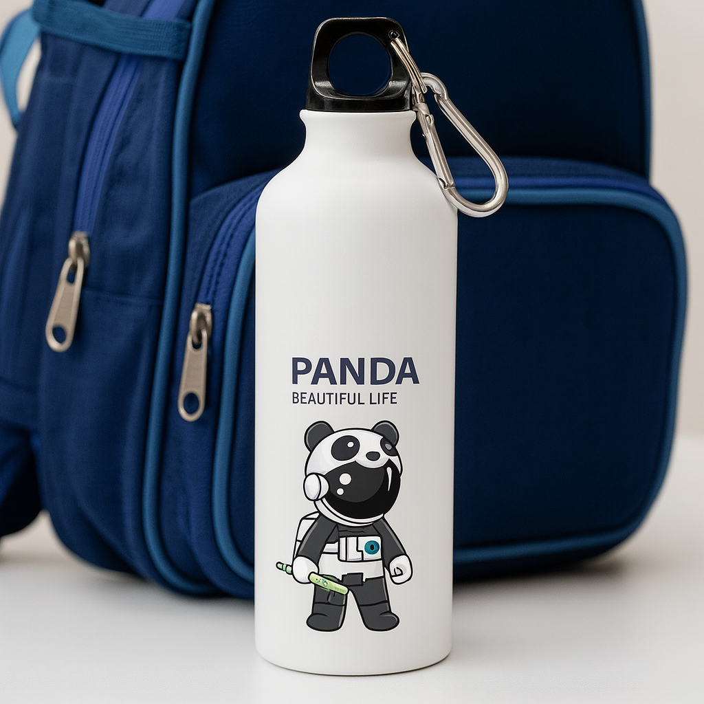Picture of Unique Drinking Pot – Panda, Food Grade Aluminum, Leak-Proof with Hanging Buckle