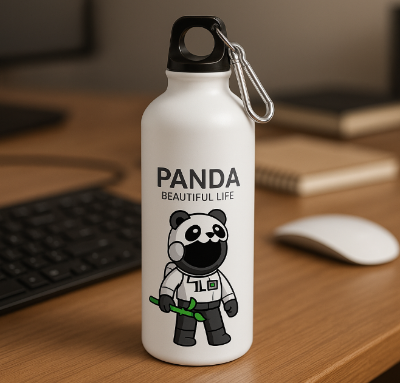 Picture of Unique Drinking Pot – Panda, Food Grade Aluminum, Leak-Proof with Hanging Buckle