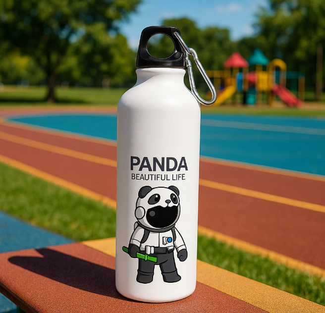 Picture of Unique Drinking Pot – Panda, Food Grade Aluminum, Leak-Proof with Hanging Buckle