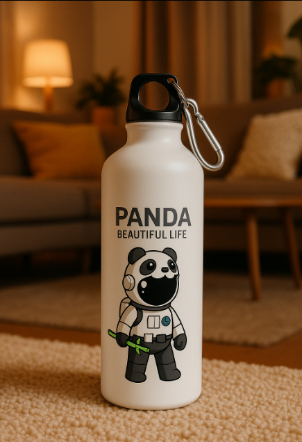 Picture of Unique Drinking Pot – Panda, Food Grade Aluminum, Leak-Proof with Hanging Buckle