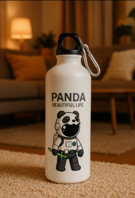 Picture of Unique Drinking Pot – Panda, Food Grade Aluminum, Leak-Proof with Hanging Buckle