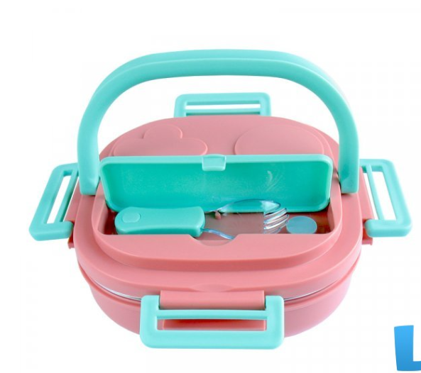 Picture of Stainless Steel Lunch Box and Food Container – Pink – with Spoon