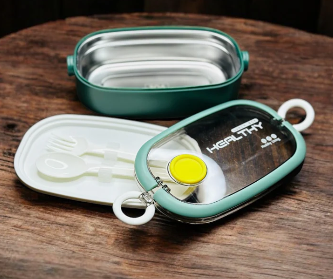 Picture of Insulated Food Container with Lid, Double Walled, BPA Free, Dishwasher Safe, Suitable for Meals and Snacks (750ml) (Blue)