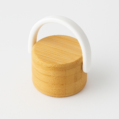 Picture of White Stainless Steel Vacuum Flask –500ML Soft Touch Sport Thermos Bottle with Bamboo Handle Cap