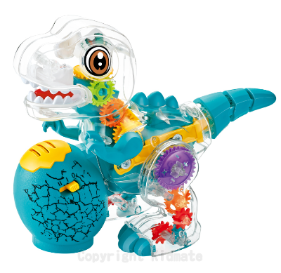 Picture of Interactive Dinosaur Toy – Music, Lights, Auto Rotate & Transparent Gear Design for Kids