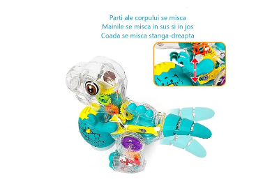 Picture of Interactive Dinosaur Toy – Music, Lights, Auto Rotate & Transparent Gear Design for Kids