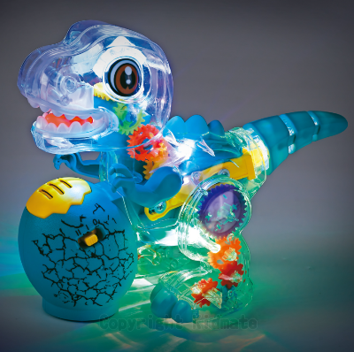 Picture of Interactive Dinosaur Toy – Music, Lights, Auto Rotate & Transparent Gear Design for Kids