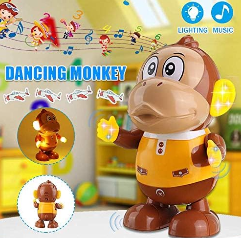 Picture of Monkey Shape Toys,  Dancing Swinging Cartoon Monkey Light Music Robot Children Entertainment. baby toy