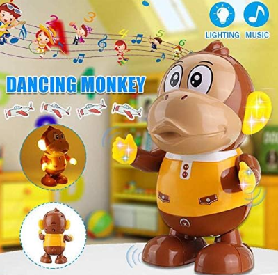 Picture of Monkey Shape Toys,  Dancing Swinging Cartoon Monkey Light Music Robot Children Entertainment. baby toy