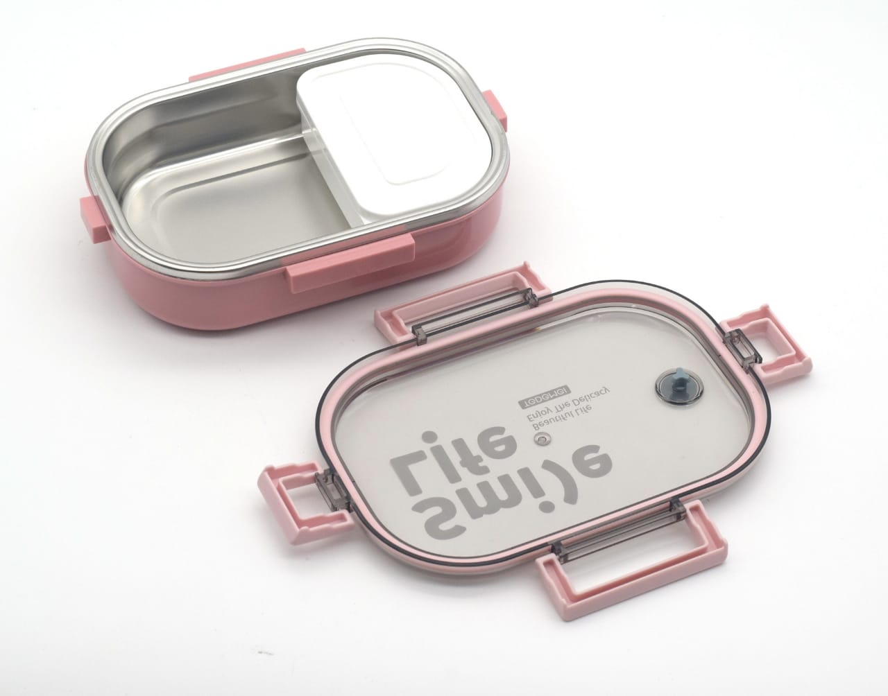 Picture of 710 ml stainless steel lunch & tiffin box with white color  box