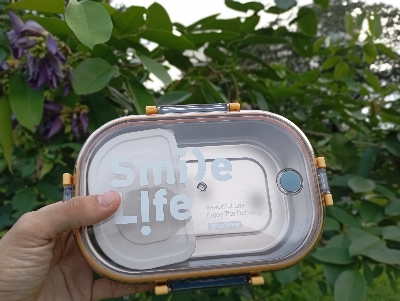 Picture of 710 ml stainless steel lunch & tiffin box with white color  box