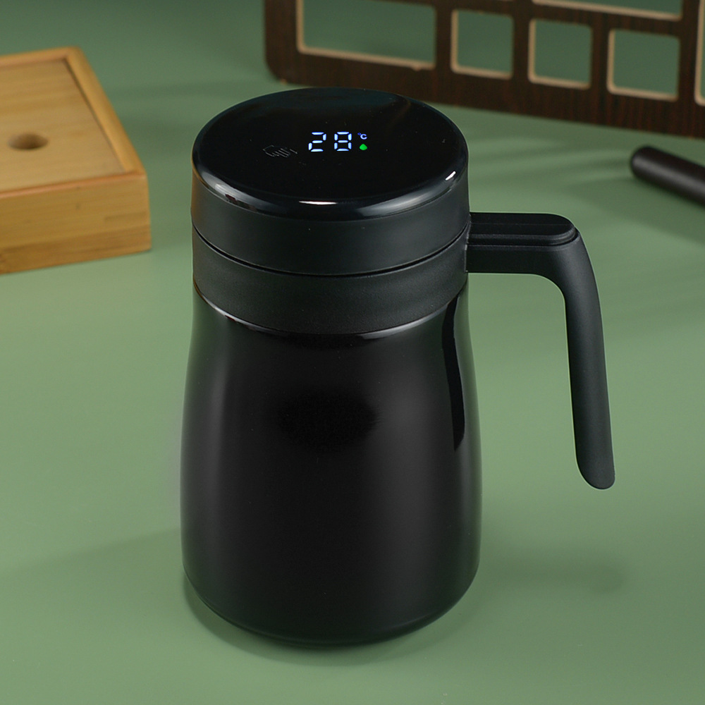 Picture of Thermal Glass Coffee Mug Stainless Steel 532ml Hot/Cold LED temperature indicator display