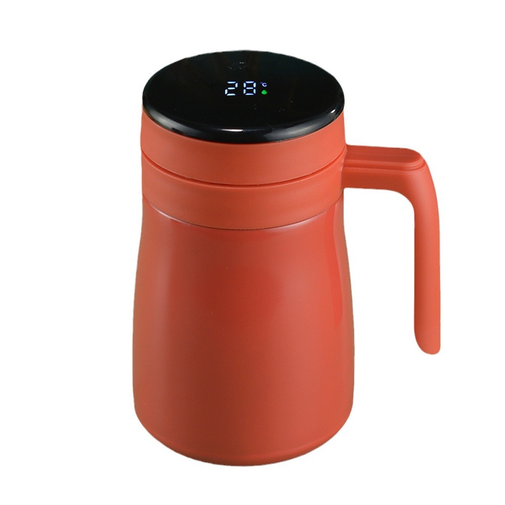Picture of Thermal Glass Coffee Mug Stainless Steel 532ml Hot/Cold LED temperature indicator display