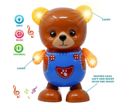 Picture of Dancing Bear with Flashing Light & Sound Toys Toddler & Kid | with Lights, Action, Dancing, Singing, Moving, & Walking Toy