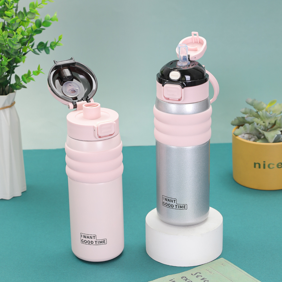 Picture of Stainless Steel Insulated Water Bottle – Direct Drinking Thermos with Flip Lid (Hot & Cold) 520ml