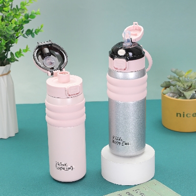 Picture of Stainless Steel Insulated Water Bottle – Direct Drinking Thermos with Flip Lid (Hot & Cold) 520ml